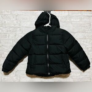 Swiss Tech Boys Puffer Jacket Hooded Full Zip Front Pockets Fleece Lined Size 5